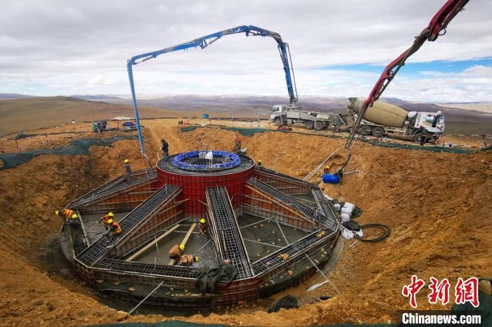 資料圖為該風電場建設現(xiàn)場?！≈袊娊瘓F成都勘測設計研究院有限公司 供圖