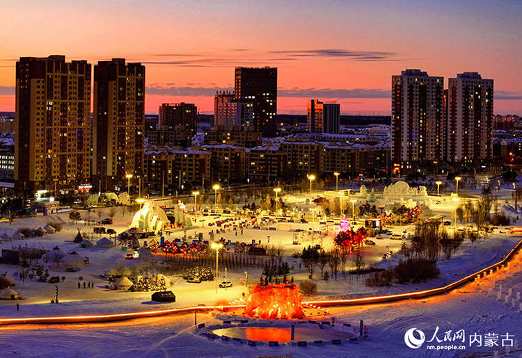 2024年12月20日拍攝的呼倫貝爾市城市越野滑雪公園景色（無(wú)人機(jī)照片）。王正攝