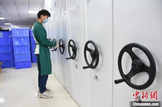 圖為鄭州大學(xué)人骨考古實(shí)驗(yàn)室內(nèi)的骨骼標(biāo)本庫(kù)。王宇 攝