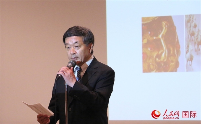 主辦方代表、富士美術(shù)館館長(zhǎng)五木田聰致辭。（人民網(wǎng) 許可攝）