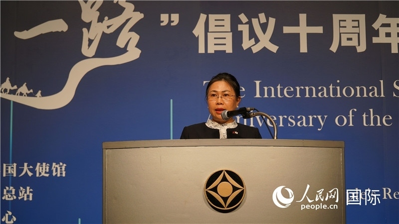 老撾駐日大使安拉萬發(fā)言。人民網(wǎng) 蔣曉辰攝