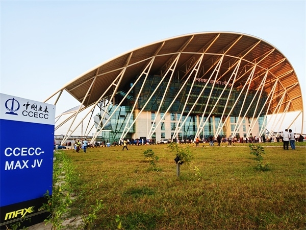 孟加拉國(guó)建筑面積最大鐵路車(chē)站——科考斯巴扎車(chē)站。中國(guó)土木工程集團(tuán)有限公司供圖