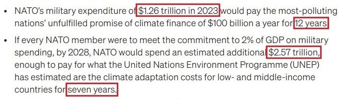 看看北約的“碳足跡”，就知道西方的氣候承諾有多扯