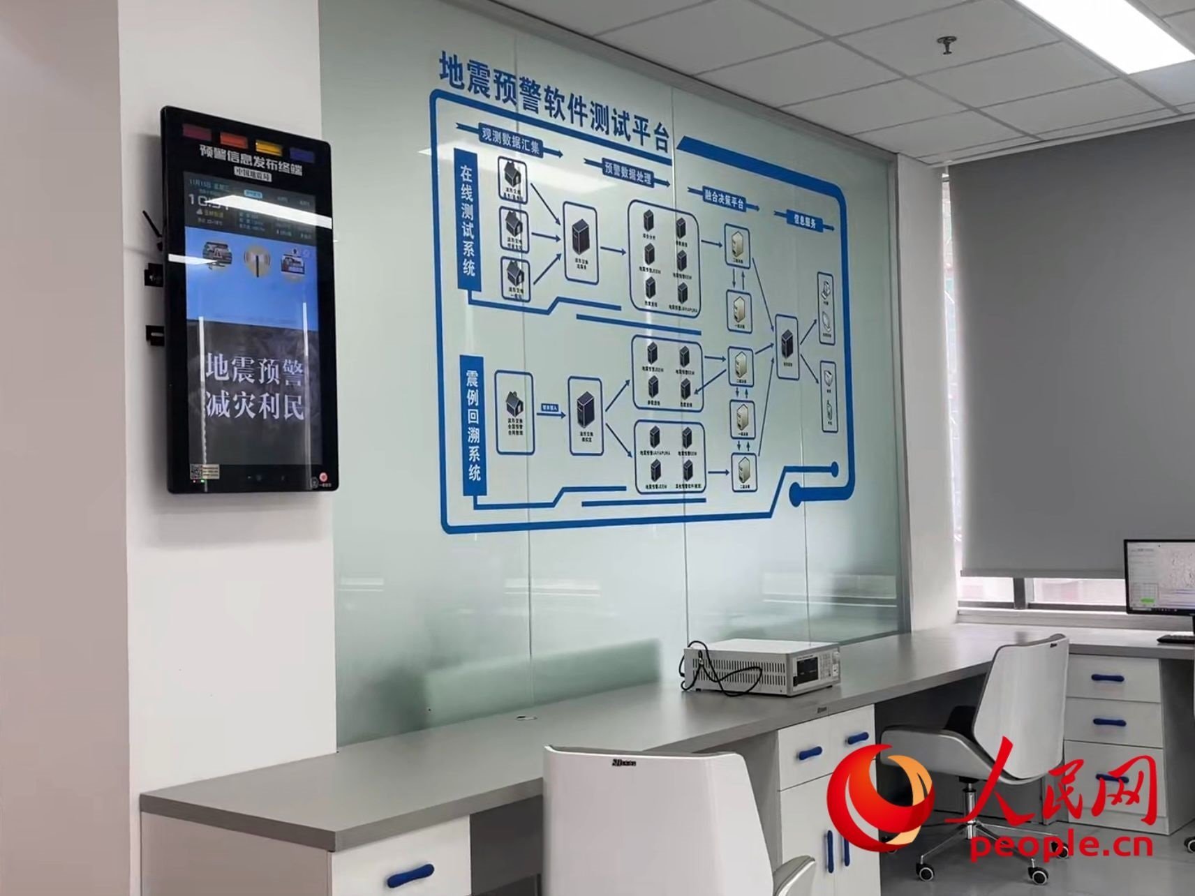 中國地震局地震預警技術測試實驗室。人民網(wǎng) 周靜圓攝