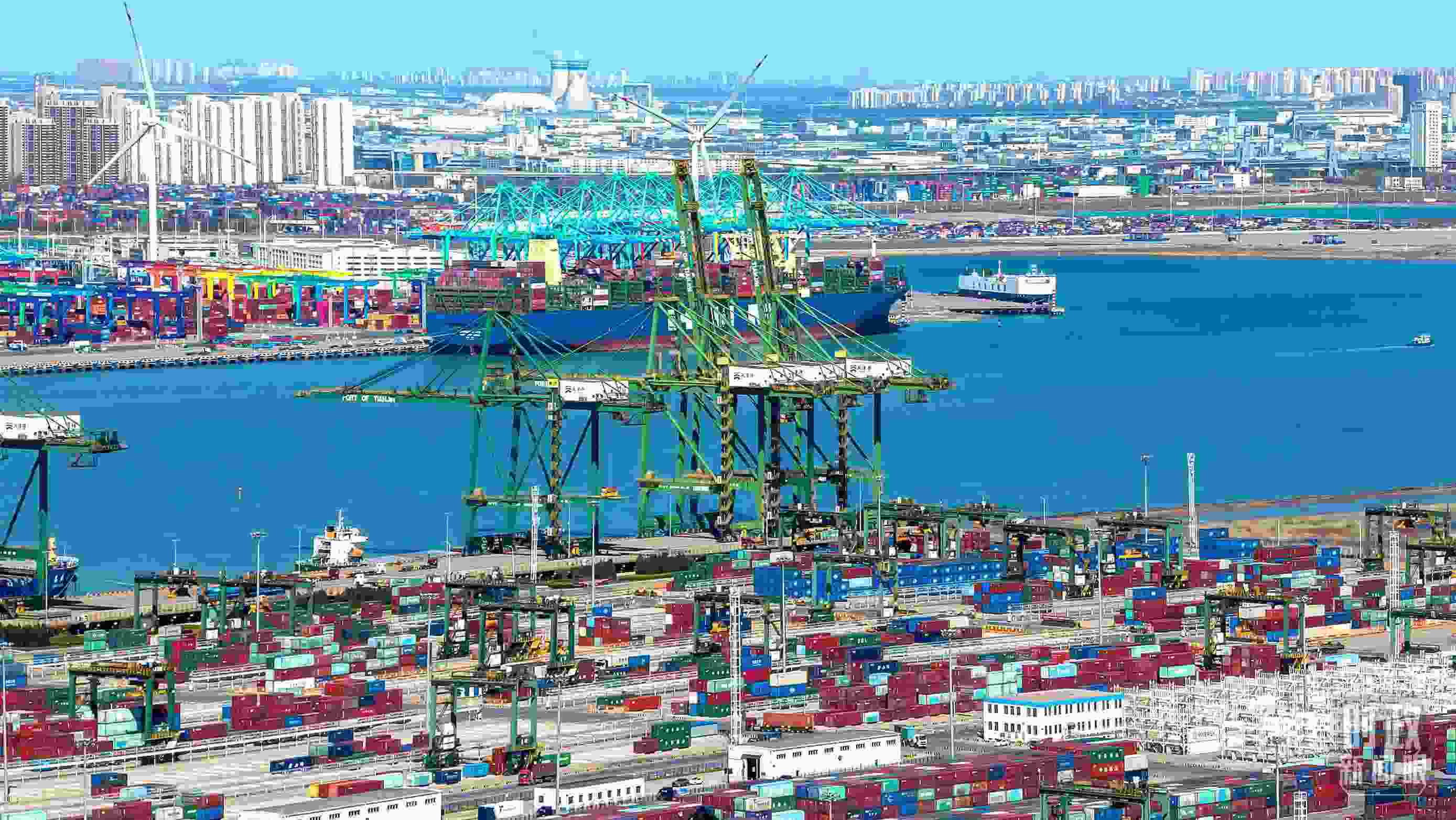 △俯瞰天津港。