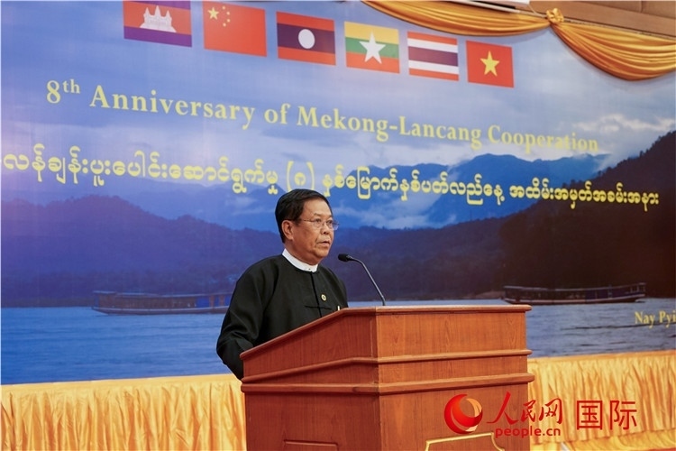 緬甸副總理兼外交部長丹穗致辭。人民網(wǎng)記者 謝佳君攝