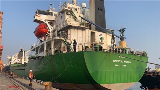 中蘇海運(yùn)直航貨輪靠泊蘇里南碼頭。中國(guó)駐蘇里南大使館供圖