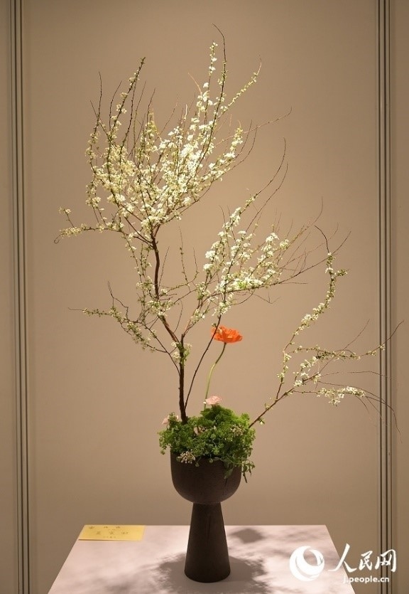 插花作品。人民網 玄番登史江攝