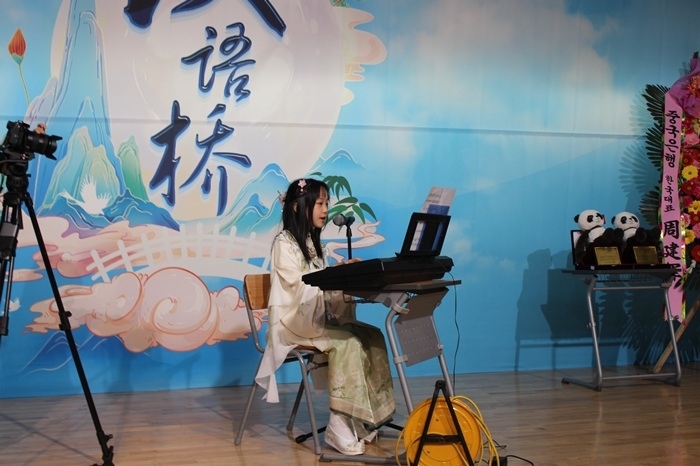 參賽選手在比賽中進(jìn)行中華才藝展示。