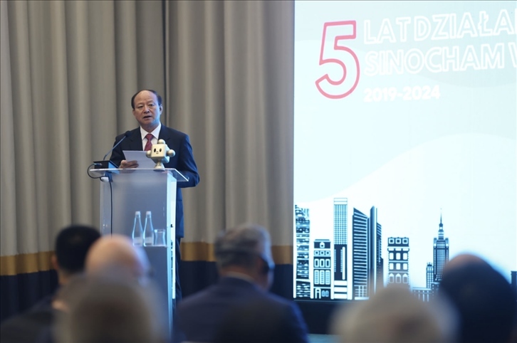 中國貿(mào)促會(huì)副會(huì)長(zhǎng)陳建安致辭。中國貿(mào)促會(huì)駐波蘭代表處供圖