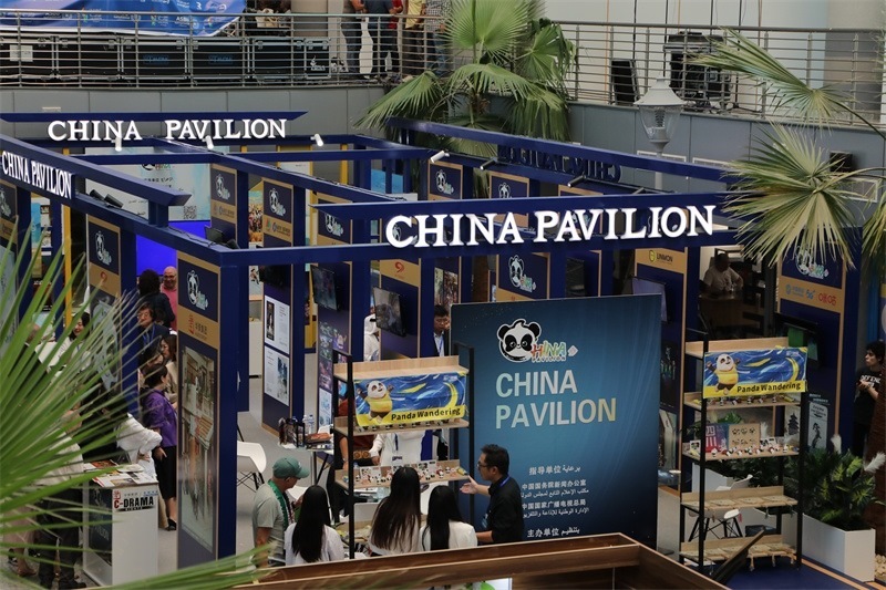 中國(guó)聯(lián)合展臺(tái)亮相阿拉伯廣播電視節(jié)。主辦方供圖
