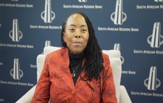 南非儲備銀行副行長、審慎監(jiān)管局首席執(zhí)行官芬迪?查齊巴納視頻發(fā)言。（中國建設(shè)銀行約翰內(nèi)斯堡分行供圖）