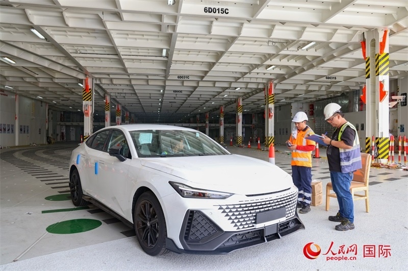 工人正在進(jìn)行卸車作業(yè)。人民網(wǎng)記者 任皓宇攝