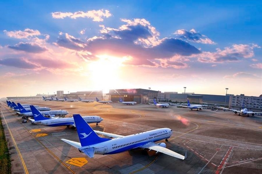 這是如今廈門航空的機(jī)隊照片。（廈門航空有限公司供圖）