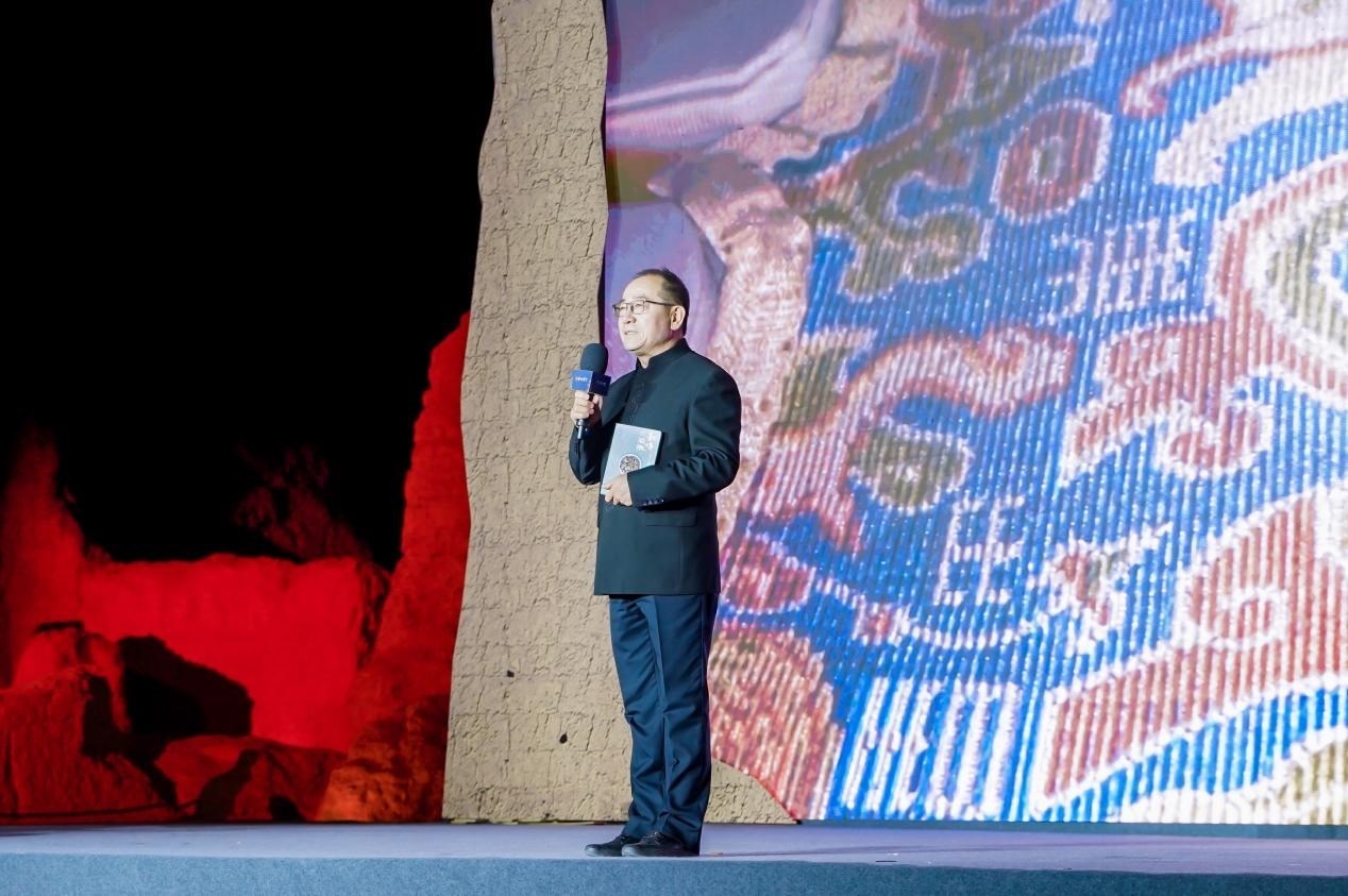 于志勇在“何以中國·五星出東方”網絡主題宣傳活動現(xiàn)場演講。人民視頻供圖