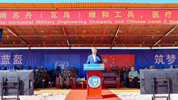 中國駐南蘇丹大使馬強發(fā)言。孫千攝