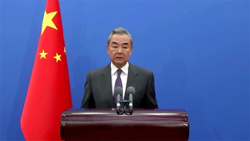 中共中央政治局委員、中央外辦主任王毅發(fā)表視頻致辭。主辦方供圖