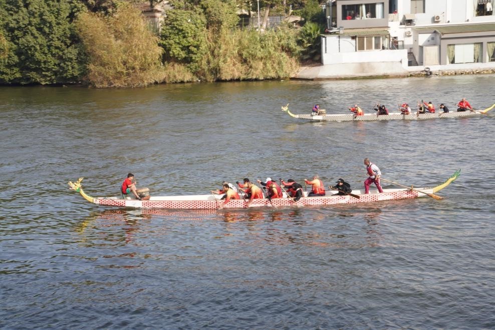 活動(dòng)現(xiàn)場(chǎng)龍舟競(jìng)技，共慶春節(jié)。開羅中國(guó)文化中心供圖