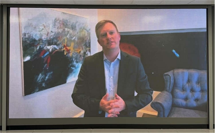 麥克弗森部長通過視頻表達對中南基建合作前景和未來了良好祝愿。中國銀行約翰內(nèi)斯堡分行供圖