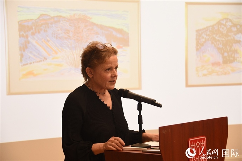 瑞典著名畫家比麗塔·穆爾的藝術(shù)講座。人民網(wǎng)記者 殷淼攝