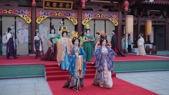 大唐芙蓉園舉辦的漢服展演活動。受訪者供圖