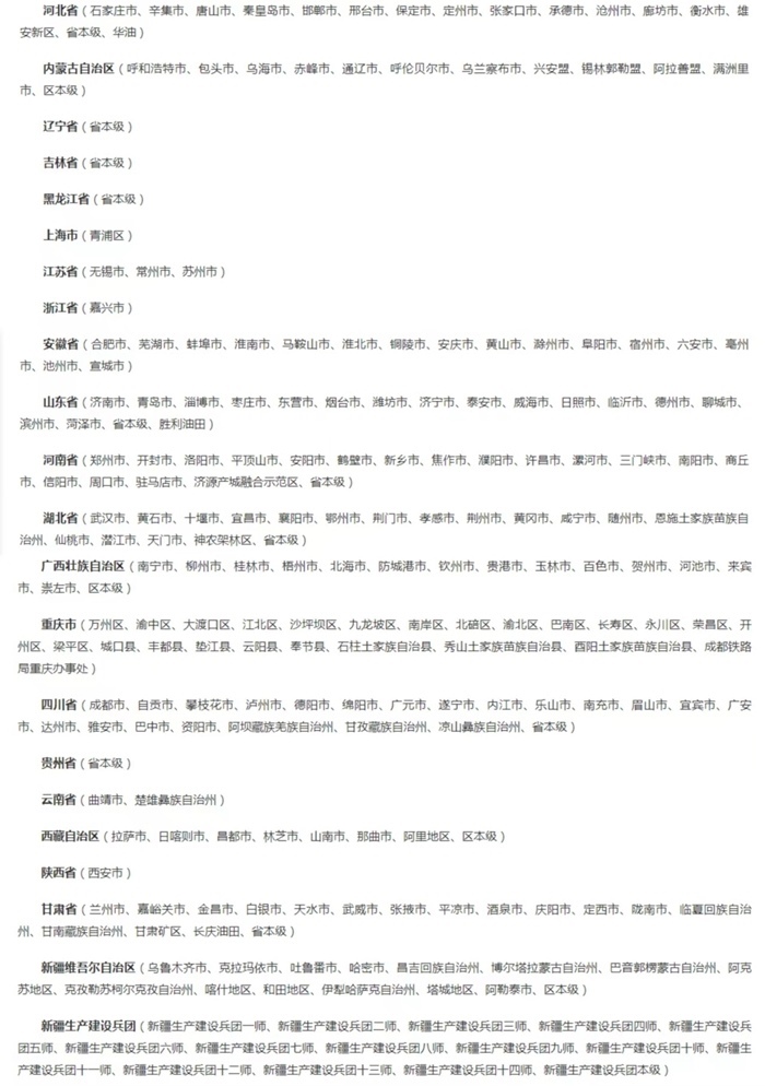 截至5月8日已開通醫(yī)保個(gè)賬跨省共濟(jì)的統(tǒng)籌區(qū)。（國(guó)家醫(yī)保局官網(wǎng)截圖）