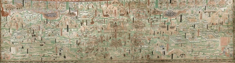 莫高窟第61窟內(nèi)的《五臺(tái)山圖》。